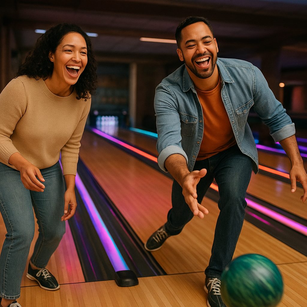 Is bowling a good first date — bowling balls and lanes at a bowling alley